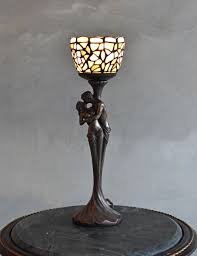 Tischlampe Skulptur Liebespaar Lampe Tiffany Leuchte Jugendstil