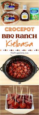 Crock Pot Kielbasa Bbq Ranch The Frugal Girls Recipes Food Crock Pot Cooking