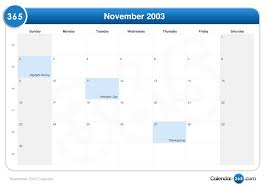 November 2003 Calendar