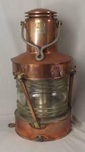 Back bay nautical table lamp. Early 20th Century Copper Masthead Ships Lantern By W T George Co Antique Lamps Old Lanterns Oil Lamps