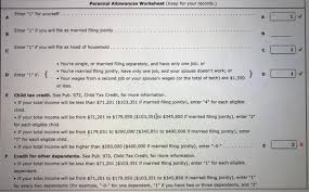 An amount of money that you can earn before you start to be support through the tax system is provided by the married couple's allowance and the additional. I Need Help With 5 E And H On The W 4 Form For T Chegg Com