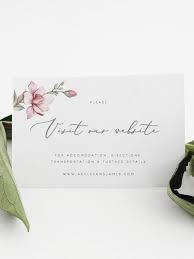 Floral Visit Our Website Card Template Greenery Magnolia Etsy Wedding Website Card Wedding Website Wedding Invitation Card Design