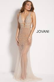 It S All Or Nothing In Jovani 51272 This Mesmerizing Gown Features A Jeweled Bodice With A Deep Plun Prom Dresses Jovani Jovani Dresses Backless Prom Dresses