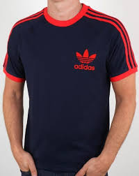 Black And Red Adidas T Shirt Adidas Originals Retro 3 Stripes T Shirt Navy Red T Shirt Adidas Shirt Vintage Sports Clothing