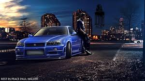 Blue Nissan Skyline R34 Paul Walker Fast And Furious Furious 7 Nissan Skyline Gt R R34 Car 1080p In 2020 Nissan Skyline Gt Nissan Gtr Skyline Nissan Gtr Wallpapers