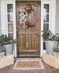 Our Fall Front Door Was Featured In This Better Homes And Gardens Article Front Porch Decorating Fall Front Porch Decor Fall Decorations Porch