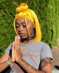 Black And Yellow Hair Style Pin By Your L0n3ly Plan3t On Hairstyles Hair Styles Hair Yellow Hair