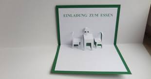 Pop Up Karte Einladung Zum Essen 1 Etsy Einladung Zum Essen Gutschein Basteln Essen Einladungen