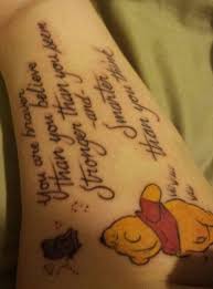 Hand drawn vintage illustrations with lettering. You Are Braver Than You Believe Stronger Than You Seem And Smarter Than You Think Quote From Winnie The Winnie The Pooh Tattoos Bear Tattoos Disney Tattoos