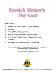 Maybe you would like to learn more about one of these? Spanish Mother S Day Make A Card For Secondary Tpt