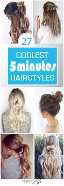 Take all of the hair not secured in the first ponytail and secure with an elastic on top of the first ponytail. 25 Five Minute Hairstyles To Keep You Sane In The Morning