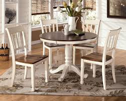 Whitesburg 5 Piece Two Tone Cottage Round Table Set By Signature Design By Ashley Round Pedestal Dining Table Round Dining Room Sets Round Dining Table