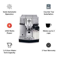 We did not find results for: Buy Delonghi Pump Espresso And Cappuccino 2 Cups Semi Automatic Coffee Maker Makes Expresso And Cappuccino Coffee Ec850 Metallic Online Croma