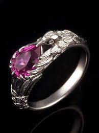 Hummingbird Engagement Ring With A Pink Sapphire Center Stone And Diamon Chocolate Diamond Ring Engagement Beautiful Engagement Rings Intricate Engagement Ring