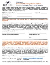Use the print button to create a format certificate which can be printed directly or downloaded and printed from certificate participation template free customize online print. Fillable Online Ssm Health Spouse Lda Surcharge Waiver Affidavit Employer Form Fax Email Print Pdffiller