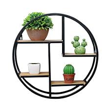 Love this round hanging shelf, perfect for a pot of plant or even as. Floating Shelves Round Wood Wall Shelf As Hanging Shelves Bookshelf Storage Rack Cube Unit Frame For Living Room Bedroom Vintage Decorative Display Design Black Buy Online In Faroe Islands At Desertcart