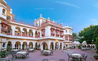Traditional courtyards of Alsisar Haveli, AI generated