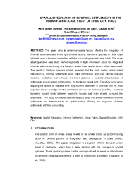 The colombo plan malaysian technical cooperation programme (mtcp). Pdf Spatial Integration Of Informal Settlements In The Urban Fabric Case Study Of Erbil City Iraq Kayfi Mawlan And Kausar Ali Academia Edu