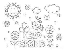 We have pictures of bees and flowers, spring frog, sweet ducks, spring ladybug, happy kids and spring butterfly. 65 Spring Coloring Pages Free Printable Pdfs