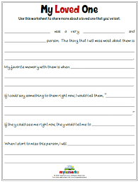 Use This Worksheet To Share More About A Loved One That You Ve Lost Grief Griefandloss Mylove Grief Activities Grief Worksheets Grief Counseling Activities