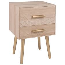 Table basse en bois doré 60 cm modèle : Table De Chevet 2 Tiroirs Dore Mat Ubud Maisons Du Monde Table De Chevet Petit Meuble Rangement Mobilier De Salon