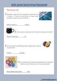 Liters to kilograms (l to kg)  water  calculator, conversion table and how to convert. Trojclenka Worksheet