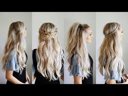 Half up messy bun tutorial. Looking For Simple Yet Stylish Looks For Days You Re Running Late This Collection Of Easy Half Up Half Long Hair Styles Easy Hairstyles Quick Down Hairstyles