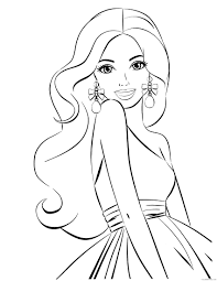 Barbie on a stool in the summer. Barbie Coloring Pages For Girls Coloring4free Coloring4free Com