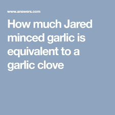 How Much Jared Minced Garlic Is Equivalent To A Garlic Clove