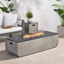 These devices give off immense heat, and they are great for colder nights. Ebern Designs Luvana 20 H X 56 W Concrete Propane Outdoor Fire Pit Reviews Wayfair