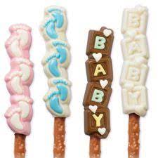 Baby Shower Favors Or Treats Chocolate Pretzel Molds Baby Shower Candy Baby Shower Treats Baby Shower Food