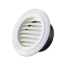 Hg Power 4 Inch Round Air Vent Abs Louver Grille Cover White Soffit Vent With Built In Fly Screen Mesh For Bathroom Off Wall Vent Covers Wall Vents Mesh Screen