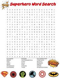 Superhero Word Search Puzzle Mom Vs The Boys Kids Word Search Word Puzzles For Kids Free Printable Word Searches