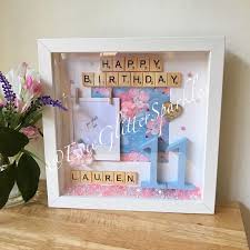 13th Birthday Birthday Gift Ideas Daughter Birthday Gift For Her Personalised Happy Birthday Scrabble Tile Age Frame Birthday Frame Polaroid Scrabble Art Personalised Frame 18th Birthday Gifts Birthday Frames 13th Birthday Gifts