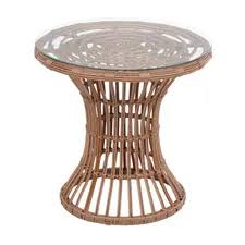 Round Wicker Side Table In 2020 Wicker Side Table Outdoor Wicker Chairs Side Table