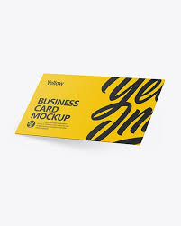 Business Card Mockup In Stationery Mockups On Yellow Images Object Mockups Business Card Mock Up Free Business Card Mockup Free Mockup