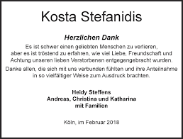 Claims to be hearing impaired. Traueranzeigen Von Kosta Stefanidis Wirtrauern