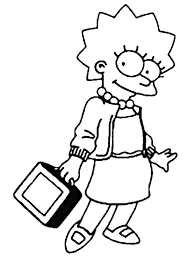 Desenho para colorir de gatinho apaixonado com coração escondido nas costas. Desenhos Para Colorir Os Simpsons15