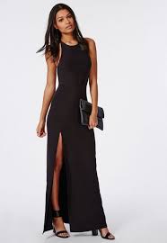 Missguided Slinky Side Split Maxi Dress Black Maxi Dress Prom Maxi Dress Side Split Maxi Dress