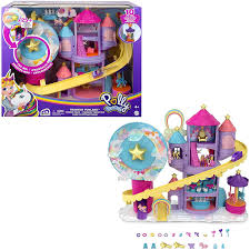 As polly tries to get the pockite, she finds a person who is still alive in the pockite! Amazon Com Mattel Polly Pocket Rainbow Funland Theme Park 3 Rides 7 Play Areas Polly And Shani Dolls 2 Unicorns 25 Surprise Accessories 30 Total Play Pieces Dispensing Feature For Surprises Toys Games