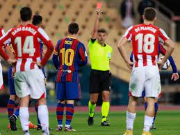 The 2021 uefa super cup will be the 46th edition of the uefa super cup, an annual football match organised by uefa and contested by the winners of the two main european club competitions, the uefa champions league and the uefa europa league. Messi Sent Off As Barcelona Stunned By Bilbao In Super Cup Final Football Gulf News