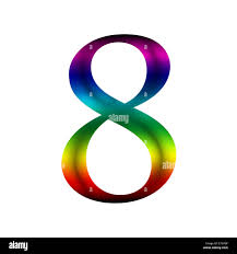 Number eight, 8 made from rainbow color Stock Photo - Alamy