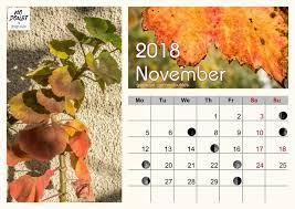 Printable Moon Calendar November 2018 Kayros