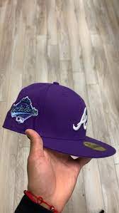 Atlanta Braves 1995 World Series New Era 59fifty Fitted Hat Light Purple Sky Blue Under Brim In 2021 Fitted Hats Atlanta Braves New Era 59fifty