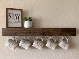 Easy Mount Coffee Cup Holder Christmas Gift Gift For Her Etsy Coffee Mug Storage Coffee Mug Display Coffee Cup Storage