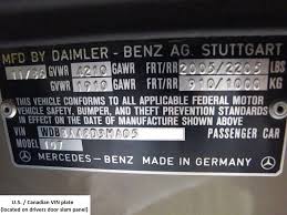 Mercedes R107 560sl Data Card Mercedes Guide Daimler Benz