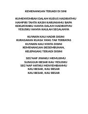 G kau yang terbaik g (c. Lagu Pujian Tgl 19 April 2020 Docx Kemenangan Terjadi Di Sini Kumenyembah Dalam Kudus Hadiratmu Hampiri Tahta Kasih Karuniamu Bapa Kekuatanku Hanya Course Hero