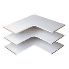 30 In D X 30 In W Classic White Wood Corner Shelf 3 Pack In 2020 Corner Shelves Wood Corner Shelves Easy Track Closet