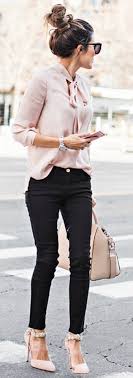 Summer Office Outfit Winter Wardrobe Blush Pink Christine Andrew Gorgeous Silky Blouse Matching Summer Office Outfits Trendy Work Outfit Summer Work Outfits