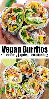 Vegan Burritos Vegan Lunch Recipes Vegan Recipes Healthy Vegan Dinner Recipes